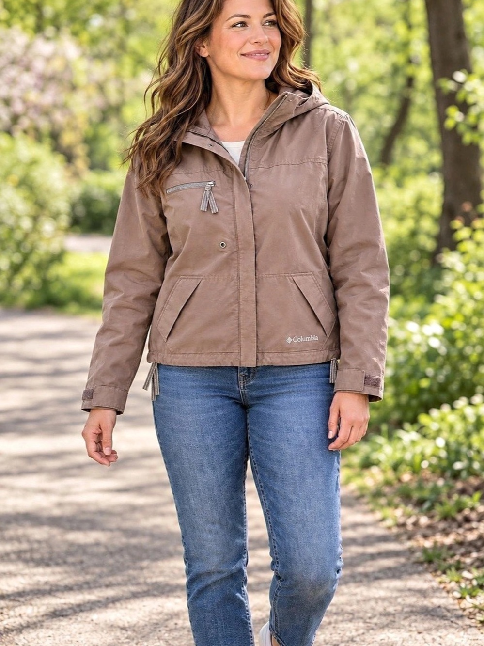 Columbia Women's Hooded Utility Jacket Brown Medium